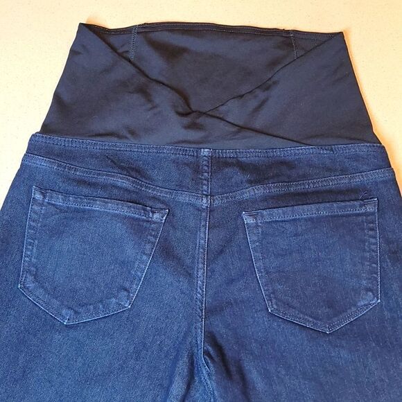 Isabel Maternity Cross Panel  Maternity Jeggings Dark Wask - Picture 6 of 15